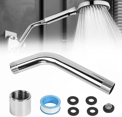 Imagen del producto de Extensión para grifo de ducha de acero inoxidable - Extensión universal para ducha - Extensión G1/2 - Tubo de extensión para cabezal de ducha