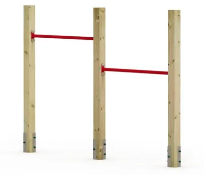 Produktbild von Doppel-Turnreck mit Reckstangen Wickey FIT Tumble 302, für den Garten, rot