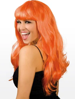 Produktbild von Lange Haare orange - Kostüm Perücke für Fasching