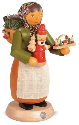 Produktbild von Holzspielzeugverkäuferin (25cm) Räuchermann von Müller Kleinkunst