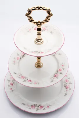 Image de Etagère Thun 1794, porcelaine tchèque, Bernadotte, rose, rayure rose, Thun
