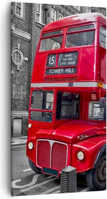 Produktbild von Bild auf Leinwand - Leinwandbild - Bus Denkmal London Geschichte - 55x100cm - Wand Bild - Wanddeko - Leinwanddruck - Bilder - Kunstdruck - Wanddekoration - Leinwand bilder - Wandkunst - PA55x100-2673