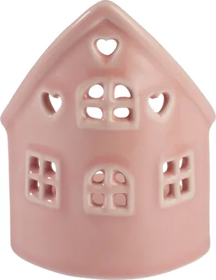 Produktbild von Greengate Kerzenständer Weihnachten Haus pale pink 8x11cm
