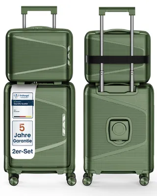 Produktbild von 4FLY Linea Lux PP Hartschalenkoffer16, 20 Zoll Kofferset – 2er Set – Olivgrün
