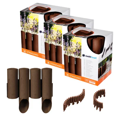 Obrázok produktu pre 3x záhradný palisádový lem hnedý 6,9 m SET 2,3 m