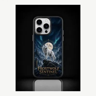 Produktbild von iPhone 15 Pro Hülle Handyhülle Schutzhülle Case mit Frostwolf Motiv – LUNØIR ©