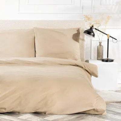 Produktbild von Famanu Bettwäsche Set 135 x 200 cm - 100% Baumwolle, beige