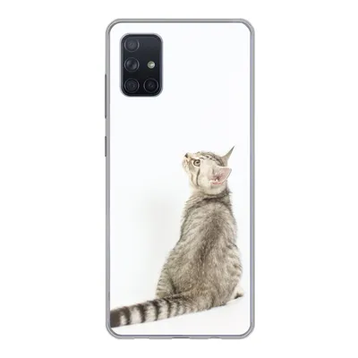 Produktbild von MuchoWow® Handyhülle Schutzhülle Hülle für Samsung Galaxy A71 Katze - Haustiere - Fell Silikon Softcase Handy Hülle - Kartenbesitzer