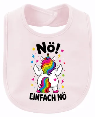 Immagine prodotto di Bavaglino per neonato/bambino, design "Unicorno Arcobaleno", simpatico e divertente, unisex, colore rosa, taglia unica