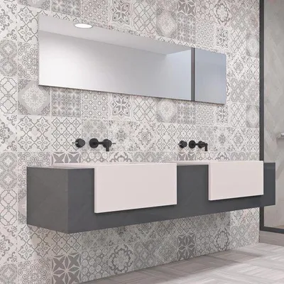 Produktbild von Fliesenaufkleber Badezimmer und Küche - 10 Stück 20x20cm - Wasserfeste PVC Wanddekoration - Mosaik Zementfliesen im Azulejos Stil