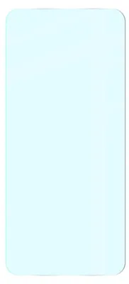 A clear, light blue screen protector with rounded corners.