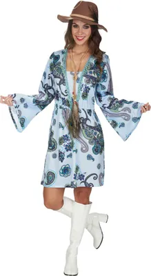 Hippie Kostüm Luna für Damen Gr. 44-50 Kleid bunt 70er SALE Fasching Karneval Mottoparty Schlagermove