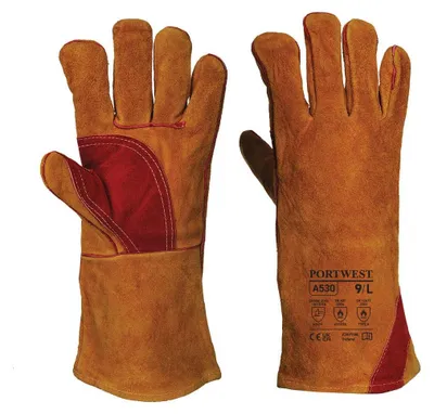 Produktbild von PROMEX Schweißer-Schutzhandschuhe LK12595 Rindspaltleder Baumwolle Polyester