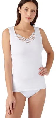 Productafbeelding van Damart dames tanktop met guipure, wit, maat S