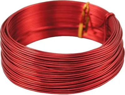 Produktbild von Draht für Dekoration TANEA, rot lackiert, 60m, Ø2mm - Aluminiumdraht