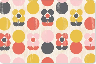 Produktbild von MuchoWow® Mauspad Mousepad Retro - Design - Blumen - Pastell 27x18 cm - Mousepads - Maus Mat - Pad - Mausunterlage - Büroartikel - Desk Matten