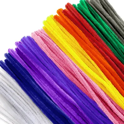 Productafbeelding van Pijpenragers Kleurrijk Chenille Draad Buigzaam Pluche 6 mm x 30 cm voor Creatieve doe-het-zelf Handwerk Decoratie