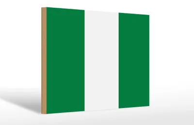 Produktbild von Holzschild Flagge Nigerias 30x20cm Flag of Nigeria