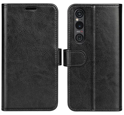 Productafbeelding van MobyDefend Hoesje - Geschikt voor Sony Xperia 1 VI - Wallet Book Case (Sluiting Achterkant) - Zwart