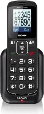 Immagine prodotto di Brondi Amico Home Telefono Cellulare Doppia SIM Schermo 1.77" Tasti Grandi Nero