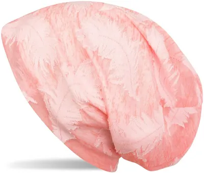 Productafbeelding van Beanie met gebreid veermotief, slouch beanie