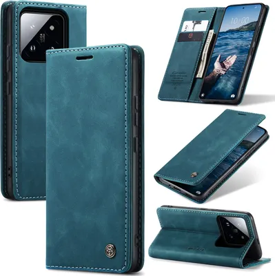 Image de Xiaomi 14 Pro Case, RetroPolyuréthaneLeather Case with Stand Function for Xiaomi 14 Pro blue