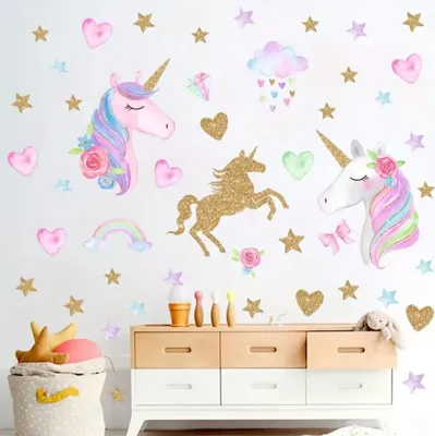 Produktbild von Einhorn Stern Wandsticker Abnehmbare Deko für Zuhause