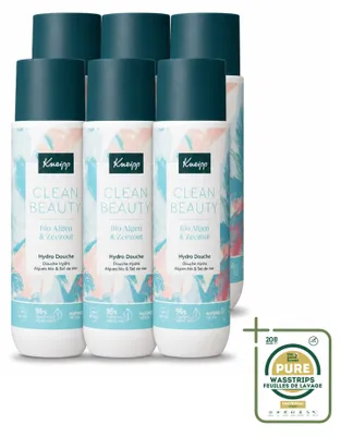 Imagen del producto de 6 unidades de gel de ducha Kneipp Clean Beauty, con algas y sal marina, de 200 ml cada uno. Paquete de suministro