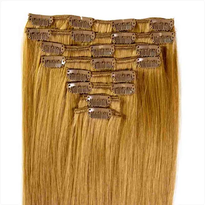 Obrázek produktu pro hair2heart clip in prodlužovací syntetické vlasy rovné - 8dílné 130g 8/01 světlá blond přírodní popel
