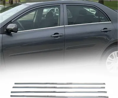 Produktbild von OMAC Zier- / Schutzleiste Türscheibe Fensterleiste 7011141 Fenster Ein-/Anbau für TOYOTA COROLLA Stufenheck (E15) Edelstahl für Toyota Corolla Sedan
