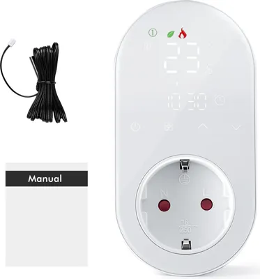 Image de Prise thermostatique intelligente WiFi - Régulateur de température numérique, compatible avec Alexa/Google Assistant EU