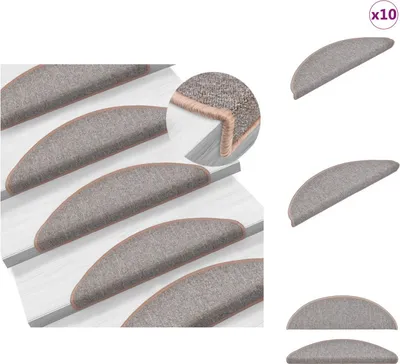 Obrázok produktu pre vidaXL Rohožky na schodíky 10 ks 56x17x3 cm svetlohnedá - Rohožky na schodíky