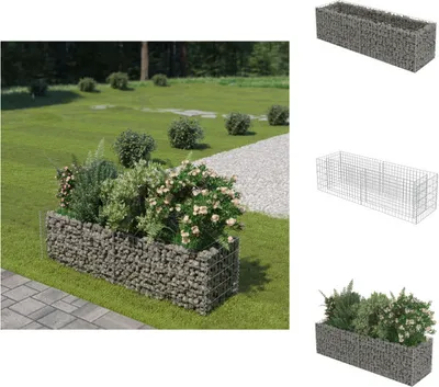 Obrázok produktu pre vidaXL Gabionový vyvýšený záhon Pozinkovaná oceľ 180×50×50 cm - Kvetináče a sadenice
