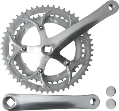 Produktbild von Messingschlager Kurbelsatz 52-42Z, L=170mm, Rennrad, Aluminium/Stahl, 2x9-fach, JIS, silber