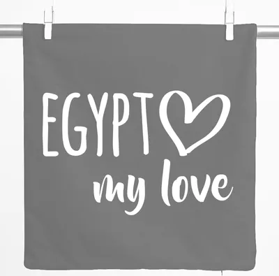Produktbild von Huuraa Kissenbezug Egypt my love 40x40cm Steel Grey Baumwolle Dekokissenbezug Geschenkidee