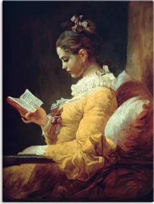 Produktbild von ARTland Leinwandbild Lesendes Mädchen. Um 1776 Größe: 90x120 cm