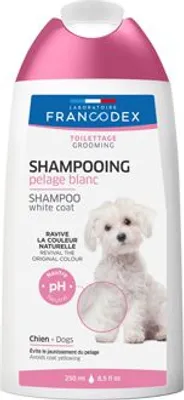 Produktbild von Francodex Shampoo für weiße Fellpflege bei Hunden, 250 ml