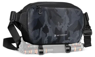 Obrázek produktu pro Brašna na fotoaparát – popruhová brašna přes rameno, objem 10 litrů – vodotěsná – pro digitální zrcadlovku a dron – cestovní brašna na fotografické vybavení – polyester – kamufláž