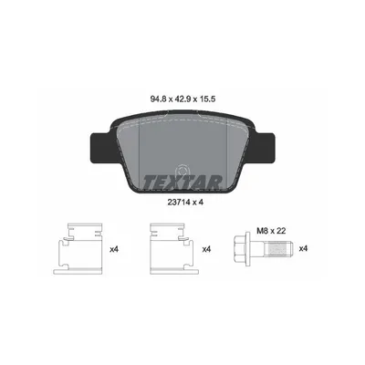 Produktbild von Textar Bremsbeläge hinten für Alfa Romeo Mito Fiat Bravo Stilo Lancia Delta
