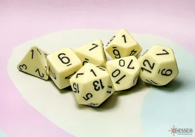 Produktbild von Chessex - Opaque - 7-Die Set - Pastel Yellow/Black