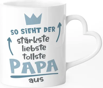 Produktbild von Kaffee-Tasse So sieht der/die stärkste liebste tollste Papa/Mama aus Geschenk zum Vatertag Muttertag Danke sagen SpecialMe® Mama weiß Herz-Tasse