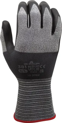 Produktbild von Showa 381 Nahtloser Arbeitshandschuh Mikrofaser-Nitril allgemeine Zwecke 10/XXL