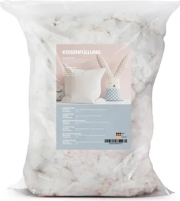 Produktbild von Primaflor Füllmaterial Kissenfüllung 1kg - Polyesterfasergemisch - Füllmaterial für Kissen - Bastelmaterial, Bastelwatte