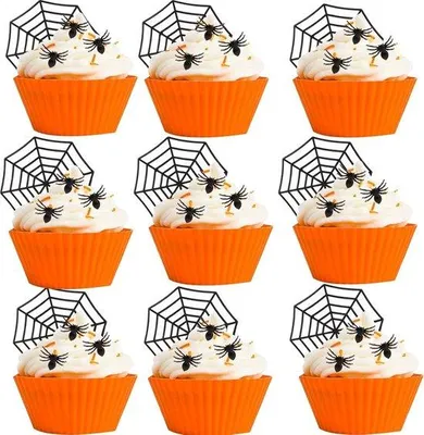 Zdjęcie produktu dla Ozdoba na tort halloweenowy z 70 pajęczynami, idealna do upiornych poczęstunków.