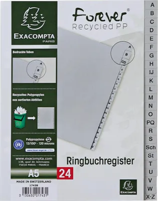 Produktbild von Exacompta Ordnerregister Halbformat A-Z A5