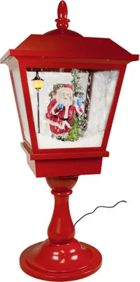 Produktbild von Christmas Paradise Schneiende LED Tischlaterne 65 cm, Weihnachtslaterne, Motiv Santa Claus