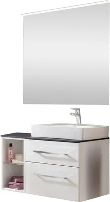 Produktbild von Fackelmann OXFORD Badmöbelset 7-teilig, 90 cm, Weiß, Keramik
