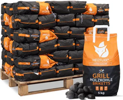 Produktbild von Heizfuxx Grillbriketts 5kg x 60 Sack 300kg 60er Palette