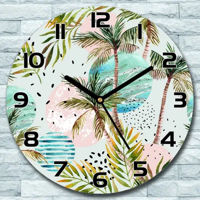 Produktbild von Wanduhr aus Glas Rund fi 30 Abstrakte Sommerzeit Quarz Deko Schlafzimmer Büro