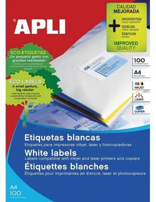 Immagine prodotto di Etichette adesive apli a4/ 52,5 x 21,2mm/ 100 fogli
